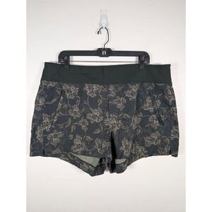 Athleta Shorts Women's 18 Trekkie North Draw String Green Floral Hiking Outdoor